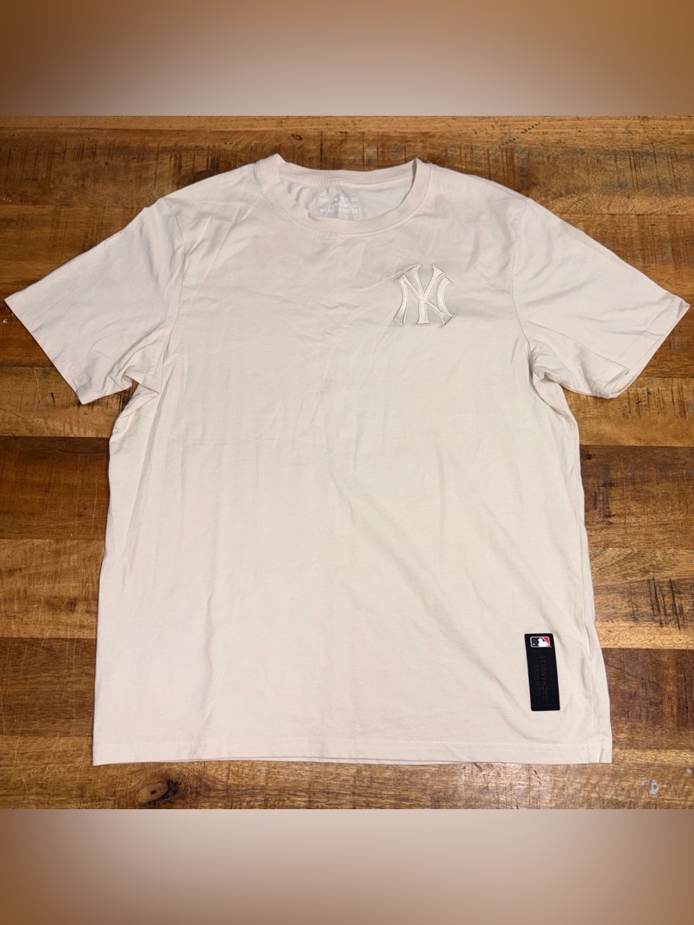 New York Yankees Shirt Mens XL Beige Team Genuine Merchandise MLB
